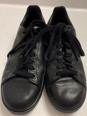 adidas x Raf Simons Stan Smith Triple Black Leather Sneakers